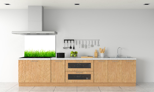 Pannello paraschizzi cucina con motivo a erba