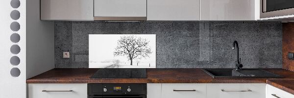 Pannello paraschizzi cucina con stampa raffigurante un albero in inverno