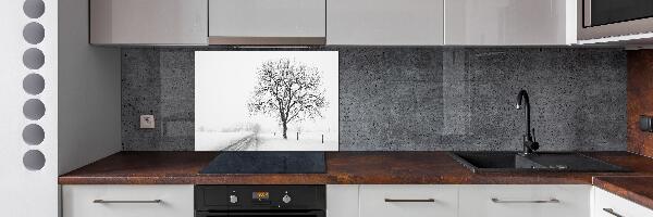 Pannello paraschizzi cucina con stampa raffigurante un albero in inverno