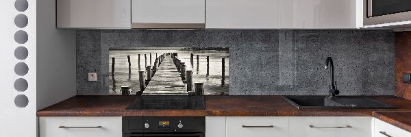 Rivestimento parete cucina con finitura effetto molo in legno