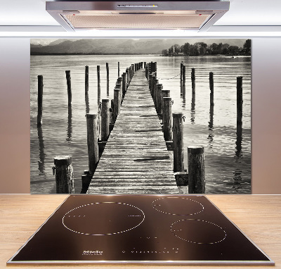 Rivestimento parete cucina con finitura effetto molo in legno