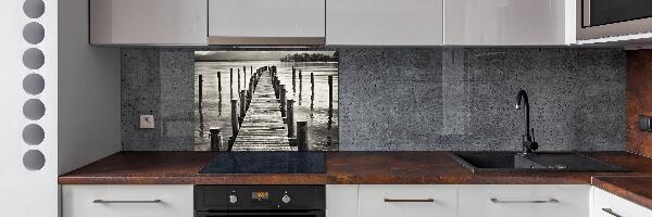 Rivestimento parete cucina con finitura effetto molo in legno