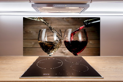 Pannello paraschizzi cucina con decorazione raffigurante due bicchieri di vino