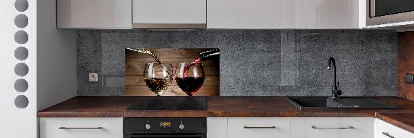 Pannello paraschizzi cucina con decorazione raffigurante due bicchieri di vino