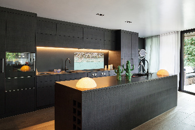 Rivestimento parete cucina con motivo di fiori di ciliegio