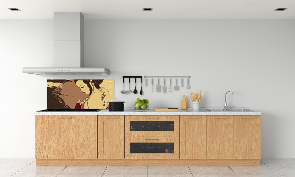 Rivestimento parete cucina con decoro Geisha