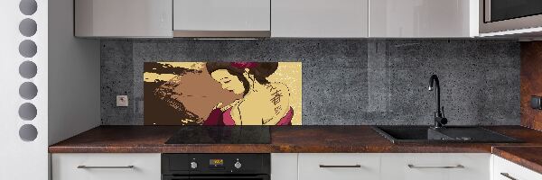 Rivestimento parete cucina con decoro Geisha