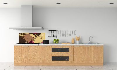 Rivestimento parete cucina con decoro Geisha