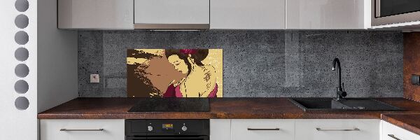 Rivestimento parete cucina con decoro Geisha