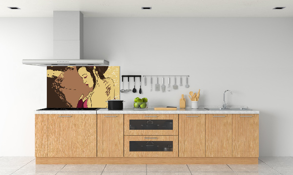 Rivestimento parete cucina con decoro Geisha