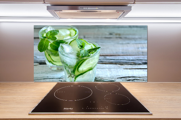 Pannello paraschizzi cucina con stampa 'Acqua di cetriolo'