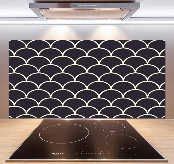 Pannello paraschizzi cucina con motivo a squame di pesce