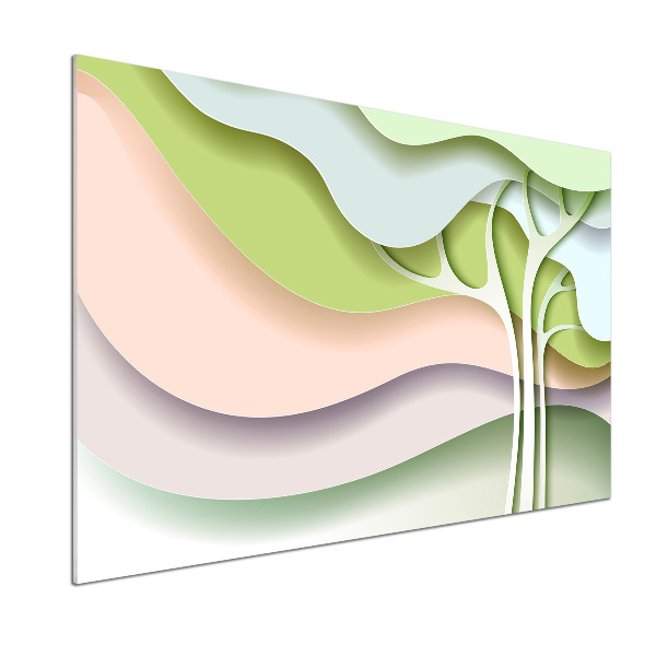 Pannello paraschizzi cucina con motivo di albero astratto