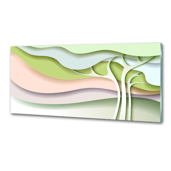 Pannello paraschizzi cucina con motivo di albero astratto