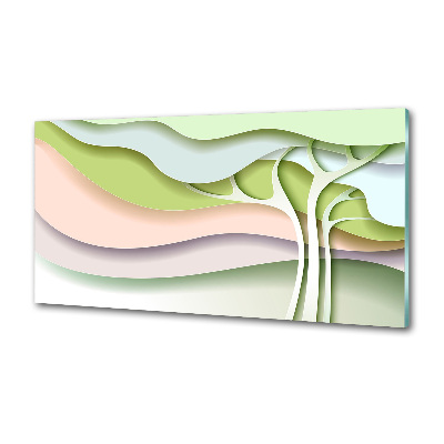 Pannello paraschizzi cucina con motivo di albero astratto