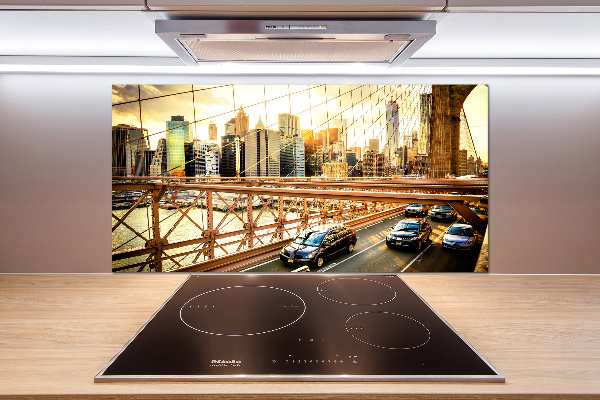Rivestimento parete cucina con stampa del Ponte di Brooklyn
