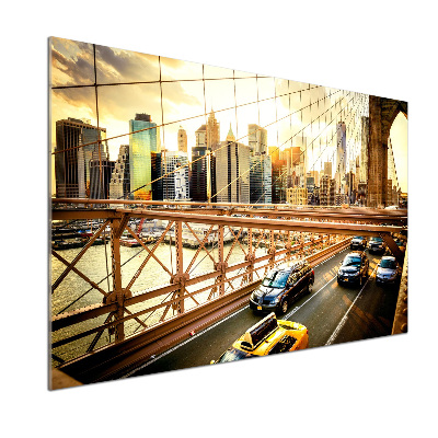 Rivestimento parete cucina con stampa del Ponte di Brooklyn