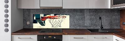 Rivestimento parete cucina con motivo a tema pallacanestro
