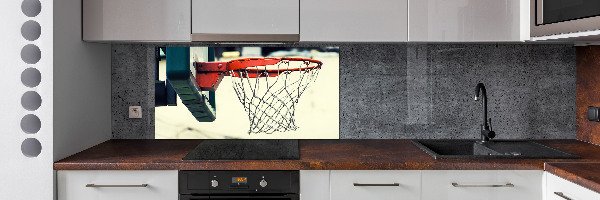 Rivestimento parete cucina con motivo a tema pallacanestro