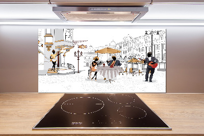 Pannello paraschizzi cucina con motivo caffetteria