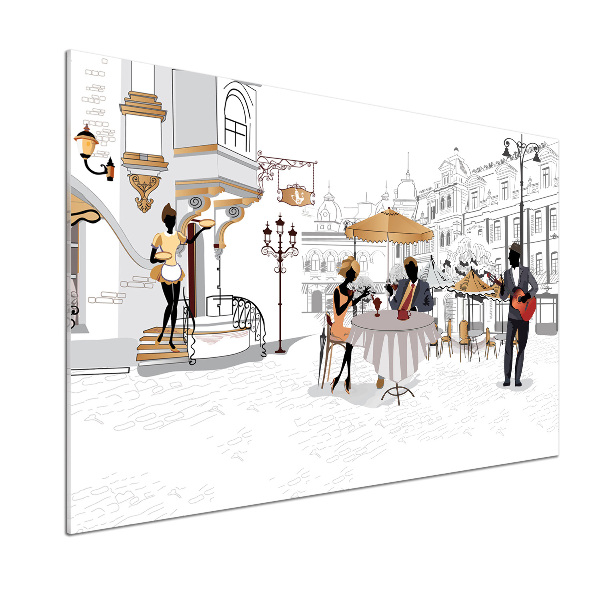 Pannello paraschizzi cucina con motivo caffetteria