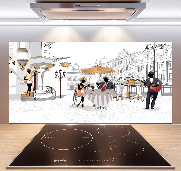 Pannello paraschizzi cucina con motivo caffetteria