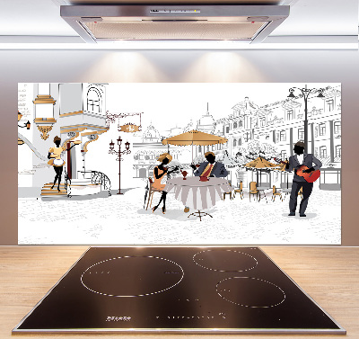 Pannello paraschizzi cucina con motivo caffetteria