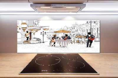 Pannello paraschizzi cucina con motivo caffetteria