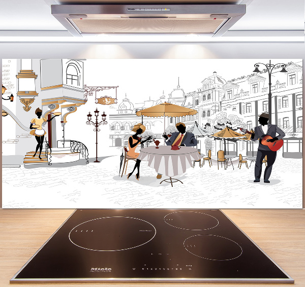 Pannello paraschizzi cucina con motivo caffetteria