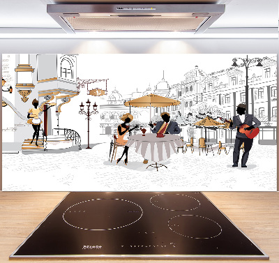 Pannello paraschizzi cucina con motivo caffetteria