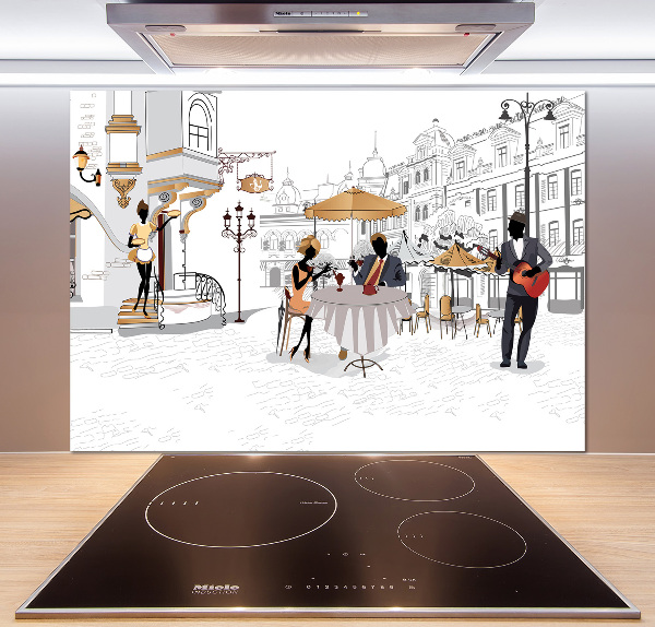 Pannello paraschizzi cucina con motivo caffetteria