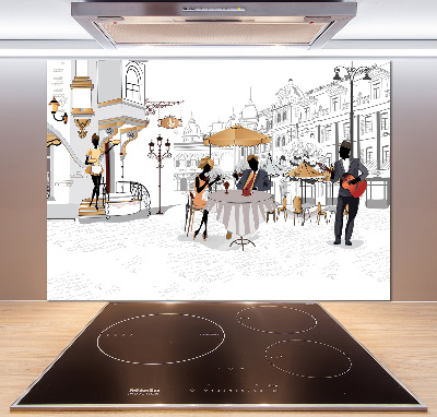 Pannello paraschizzi cucina con motivo caffetteria