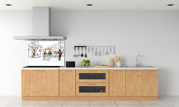 Pannello paraschizzi cucina con motivo caffetteria