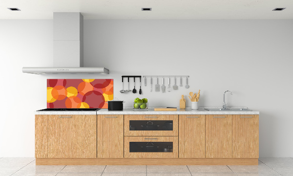Rivestimento parete cucina con motivo di cerchi colorati