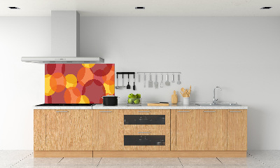 Rivestimento parete cucina con motivo di cerchi colorati