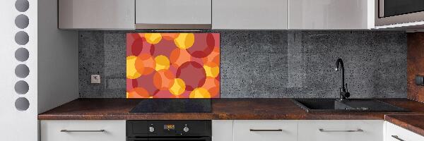 Rivestimento parete cucina con motivo di cerchi colorati