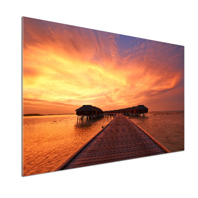 Rivestimento parete cucina in stile bungalow alle Maldive