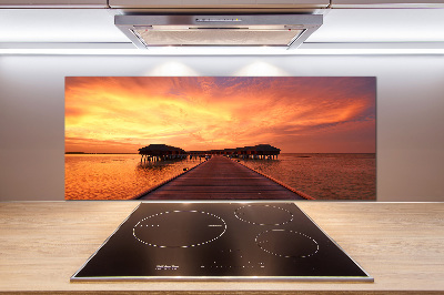 Rivestimento parete cucina in stile bungalow alle Maldive