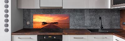 Rivestimento parete cucina in stile bungalow alle Maldive