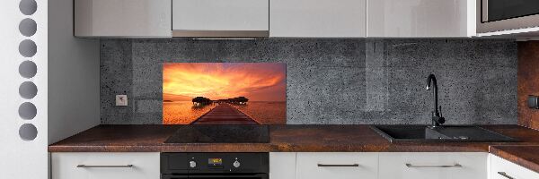 Rivestimento parete cucina in stile bungalow alle Maldive