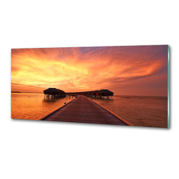 Rivestimento parete cucina in stile bungalow alle Maldive