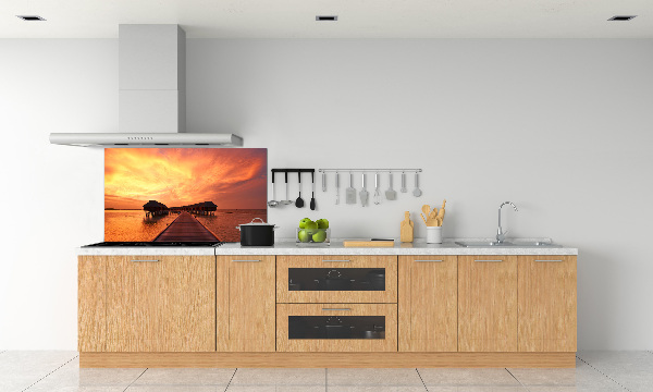 Rivestimento parete cucina in stile bungalow alle Maldive