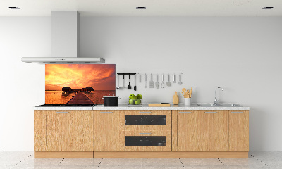 Rivestimento parete cucina in stile bungalow alle Maldive