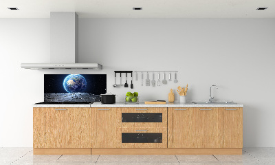 Rivestimento parete cucina con motivo Pianeta Terra