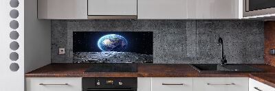 Rivestimento parete cucina con motivo Pianeta Terra