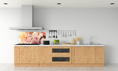 Rivestimento parete cucina con motivo fiori di ciliegio