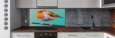 Rivestimento parete cucina con motivo Pettirosso