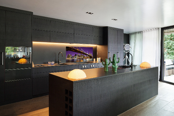 Rivestimento parete cucina con motivo Manhattan di notte