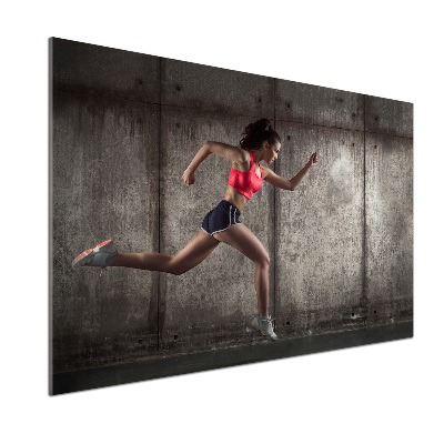 Pannello paraschizzi cucina con stampa raffigurante una donna che corre