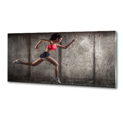 Pannello paraschizzi cucina con stampa raffigurante una donna che corre